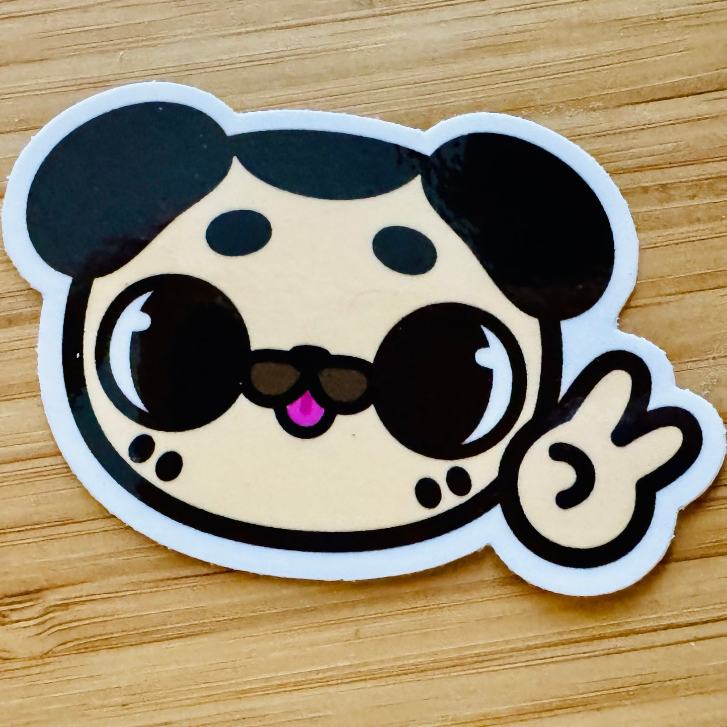 Pug Peace Sign Gus Sticker