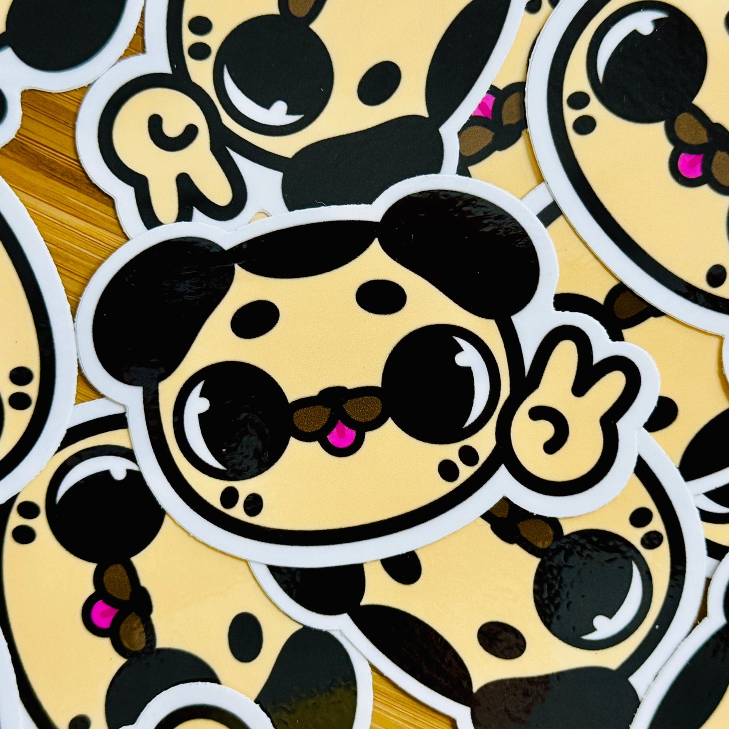 Pug Peace Sign Gus Sticker