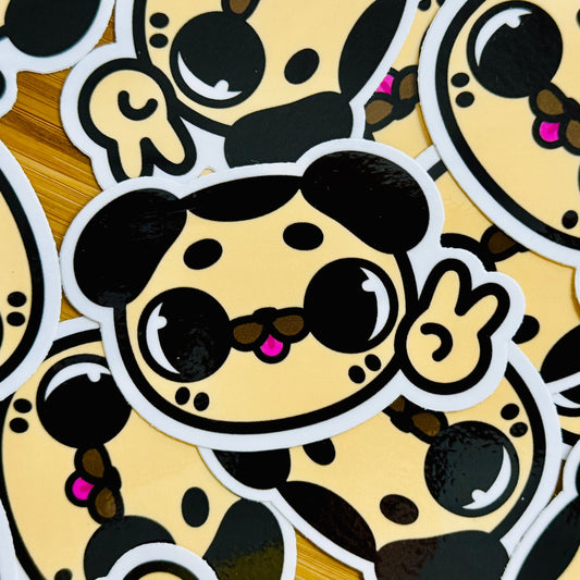 Pug Peace Sign Gus Sticker