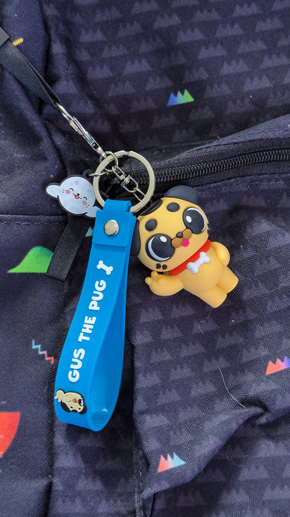 Gus the Pug 3D Keychain